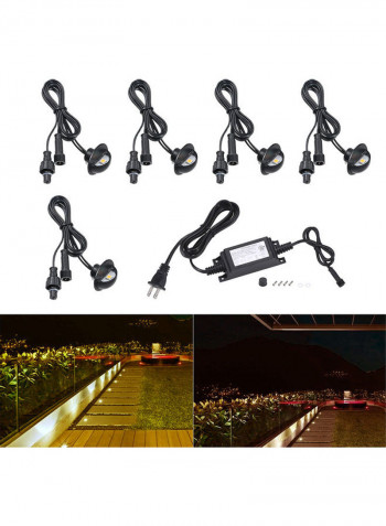 10-Piece LEDs Deck Lights Set White 21.6 x 6 x 16cm