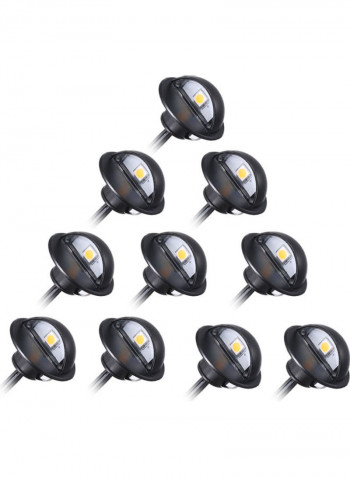 10-Piece LEDs Deck Lights Set White 21.6 x 6 x 16cm