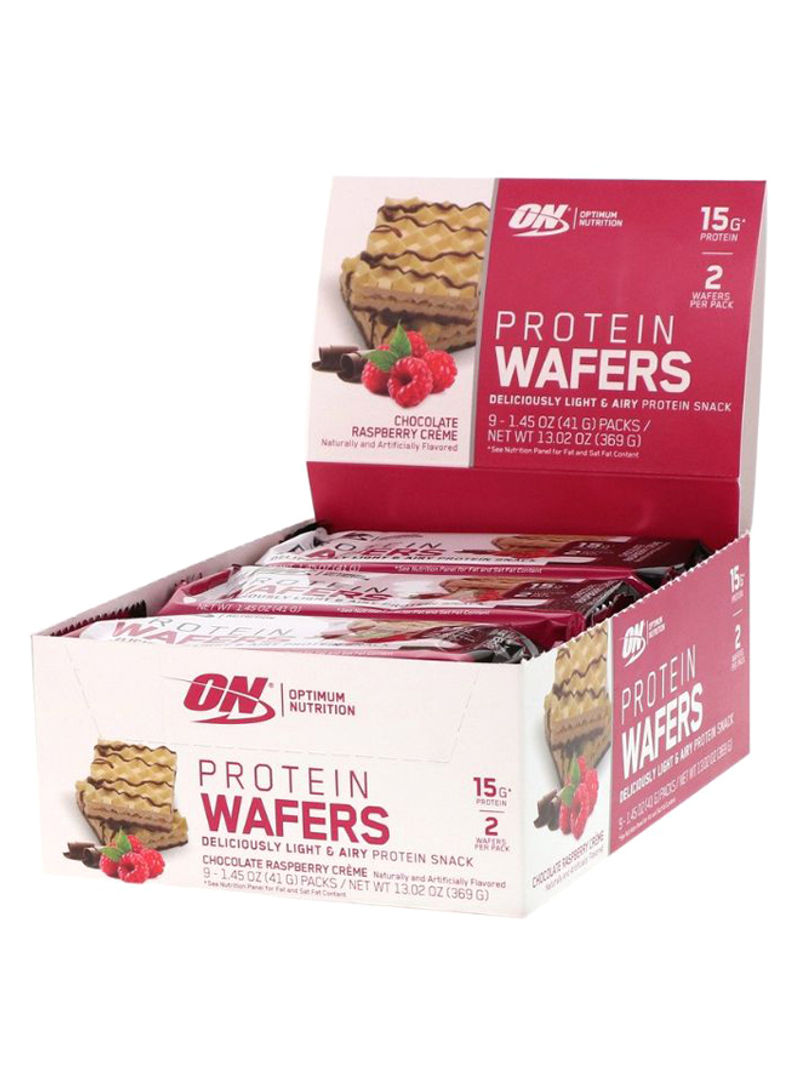 Pack Of 9 Protein Wafers - Chocolate Raspberry Crème - 41 Gram