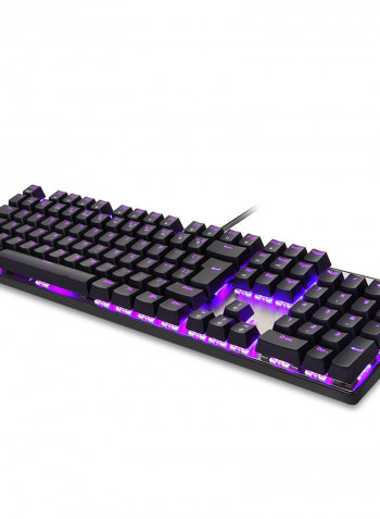 CK104 Wired USB Colourful LED Backlight Mechanical Gaming Keyboard - English And Russian Black