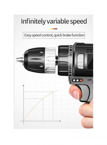 Cordless Power Drill with Batteries And Fast Charger Black/Grey