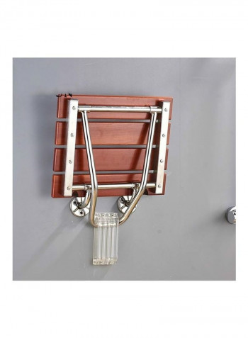 Folding Wall Mounted Relaxation Shower Chair Brown/Gold 44x10x39centimeter