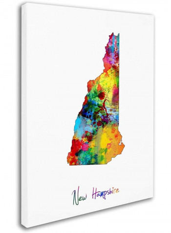 Hampshire Map Canvas Wall Art Multicolour 18 x 24inch