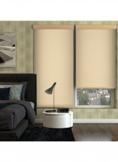 Single Mist Solar Roller Non-Blackout Window Shade Beige 160x175cm