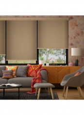 Single Mist Solar Roller Non-Blackout Window Shade Beige 160x175cm