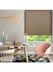 Single Mist Solar Roller Non-Blackout Window Shade Brown 160x175cm