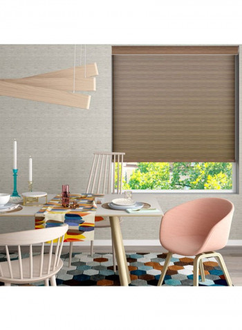 Single Mist Solar Roller Non-Blackout Window Shade Brown 160x175cm