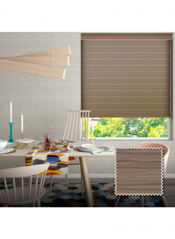 Single Mist Solar Roller Non-Blackout Window Shade Brown 160x175cm