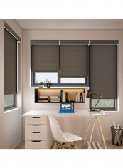 Single Mist Solar Roller Non-Blackout Window Shade Dark Grey 160x175cm