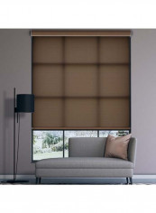 Single Mist Solar Roller Non-Blackout Window Shades Brown 160x175cm