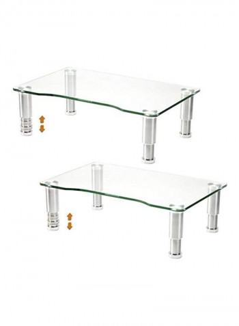 2-Piece Monitor Stand Set Clear/Silver