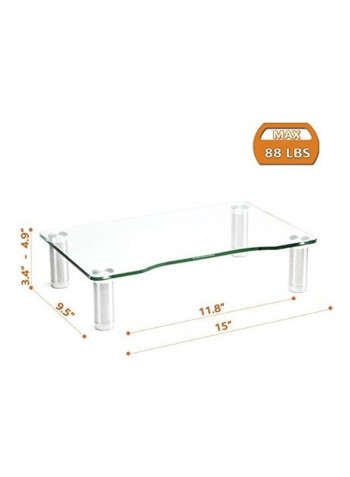 2-Piece Monitor Stand Set Clear/Silver