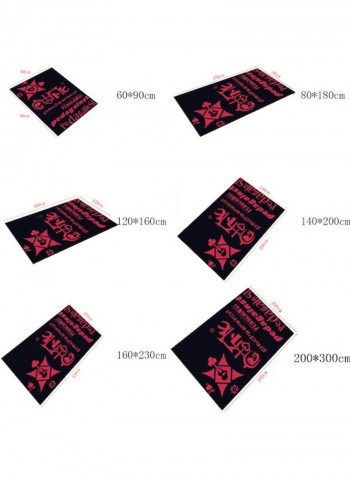 Printed Living Room Floor Rug Black/Pink 140x200cm