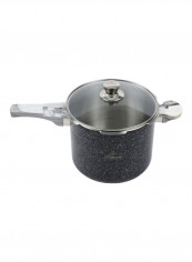 Stainless Steel Pressure Cooker Set Black/Silver/Clear 24cm