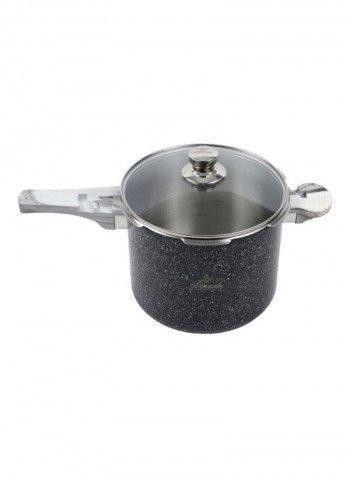 Stainless Steel Pressure Cooker Set Black/Silver/Clear 24cm
