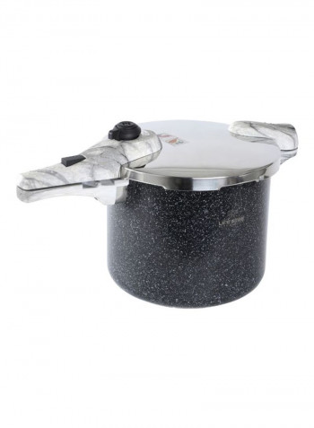 Stainless Steel Pressure Cooker Set Black/Silver/Clear 24cm