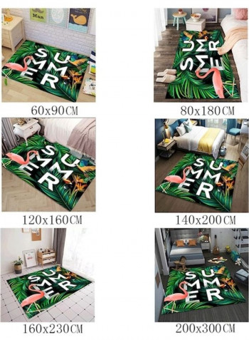 Summer Themed Anti-Slip Rug Multicolour 140x200cm
