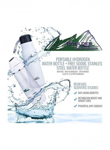 2-Piece Boulder Water Bottle Set White/Clear/Black