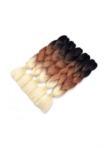 Pack Of 5 Ombre Braids Hair Extensions Black/Brown/Blonde 24inch