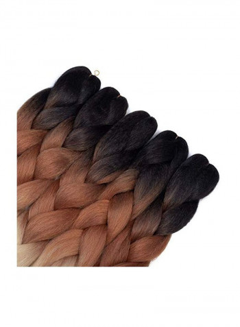 Pack Of 5 Ombre Braids Hair Extensions Black/Brown/Blonde 24inch