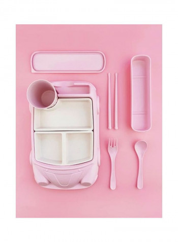 6-Piece Plate Bamboo Fiber Car Shape Flatware Set