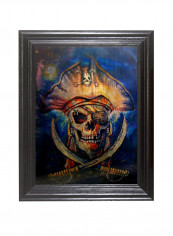 Decorative 3D Painting Blue/Red/Beige 18.8x0.8x15.2inch