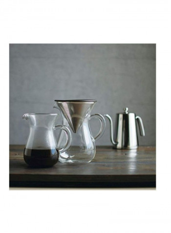 Glass Carafe With Strainer Clear/Silver 4.9x7x5.5inch