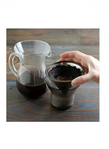 Glass Carafe With Strainer Clear/Silver 4.9x7x5.5inch