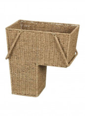 Seagrass Wicker Stair Step Basket Natural Brown 16x10x16inch
