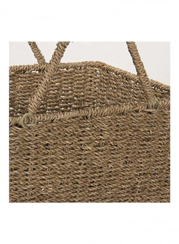 Seagrass Wicker Stair Step Basket Natural Brown 16x10x16inch