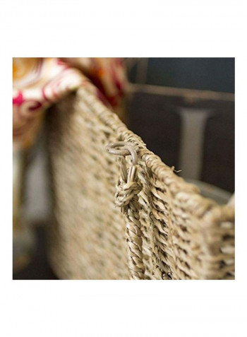 Seagrass Wicker Stair Step Basket Natural Brown 16x10x16inch
