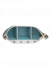 Wood Wall Shelf With Hook Blue/White 37x37x37inch