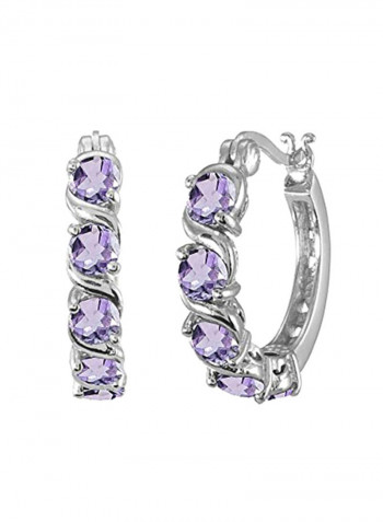 925 Sterling Silver Amethyst Fashion Earrings
