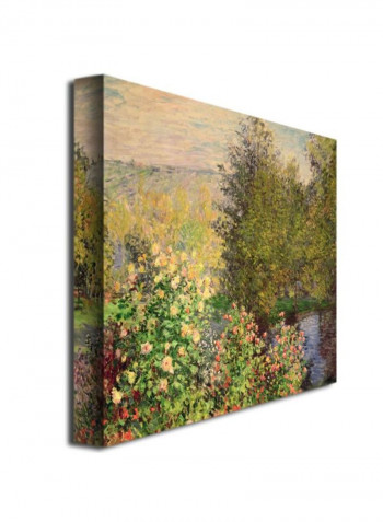 Corner Of The Garden At Montgeron Canvas Wall Art Green 24 x 24inch