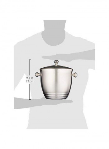 Metal Ice Bucket Silver 9.4inch