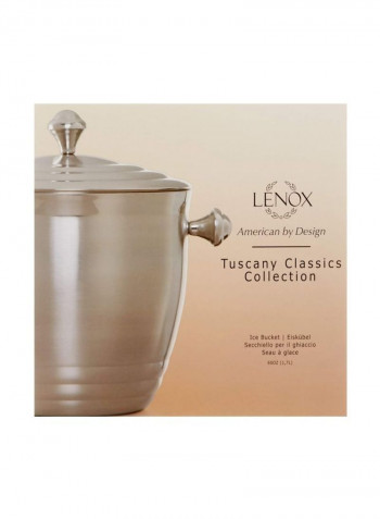Metal Ice Bucket Silver 9.4inch