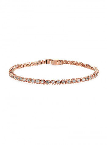 925 Sterling Silver Cubic Zirconia Studded Tennis Bracelet