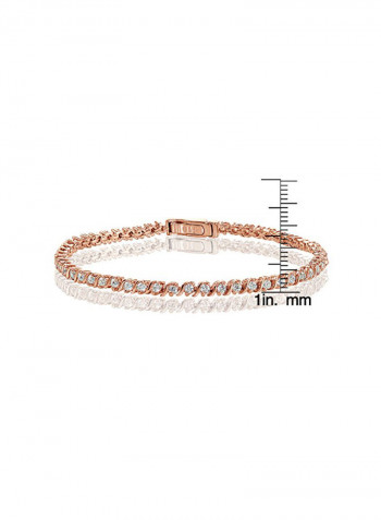 925 Sterling Silver Cubic Zirconia Studded Tennis Bracelet