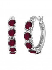 925 Sterling Silver Ruby Studded Hoop Earrings reviews 925 Sterling Silver Ruby Studded Hoop Earrings