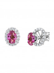 925 Sterling Silver Stud Earrings With Mystic Topaz