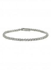 Sterling Silver Round Cut Design Tennis Bracelet