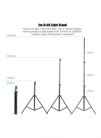 2-Piece Photo Studio Lighting Set Black/White