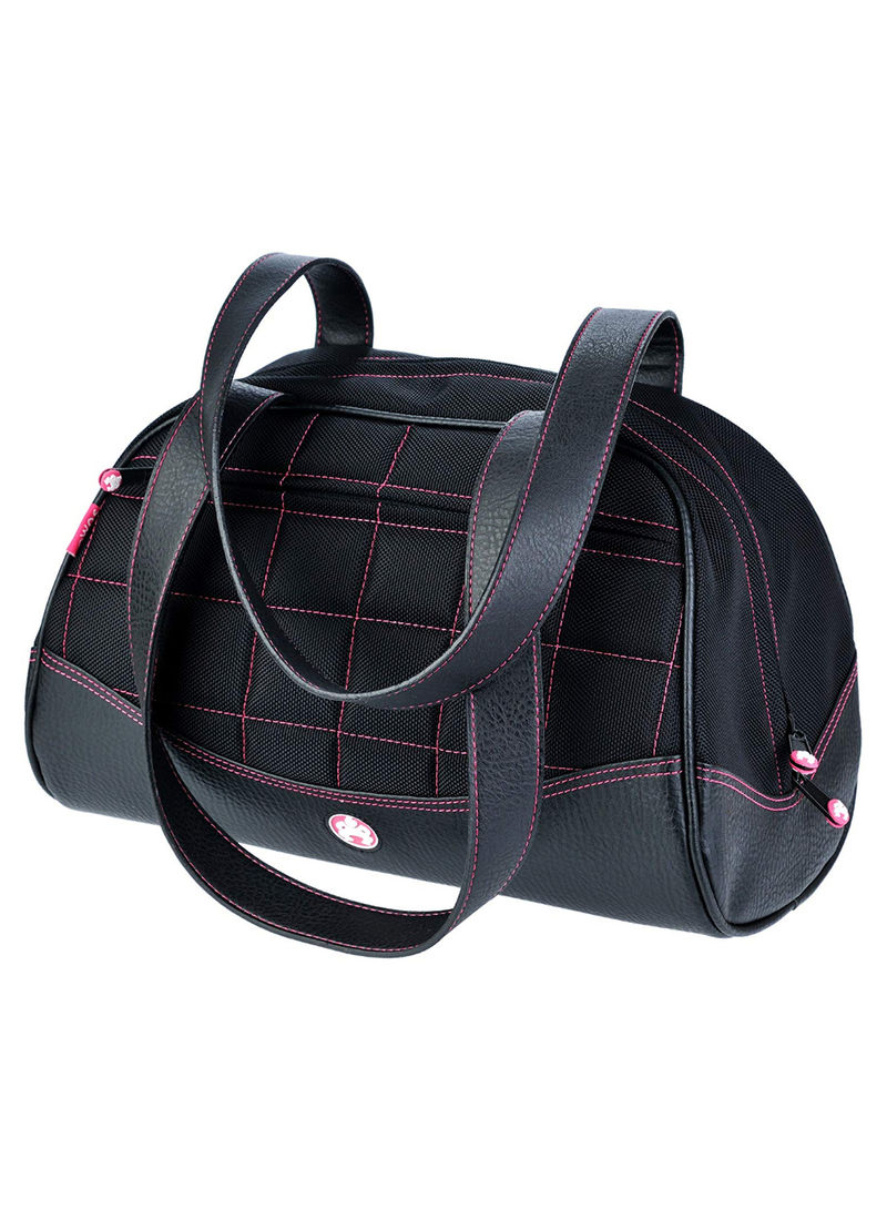 Stitching Line Printed Traveling Duffel Bag Black/Pink
