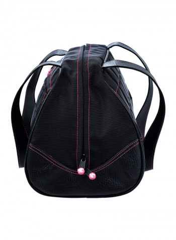 Stitching Line Printed Traveling Duffel Bag Black/Pink