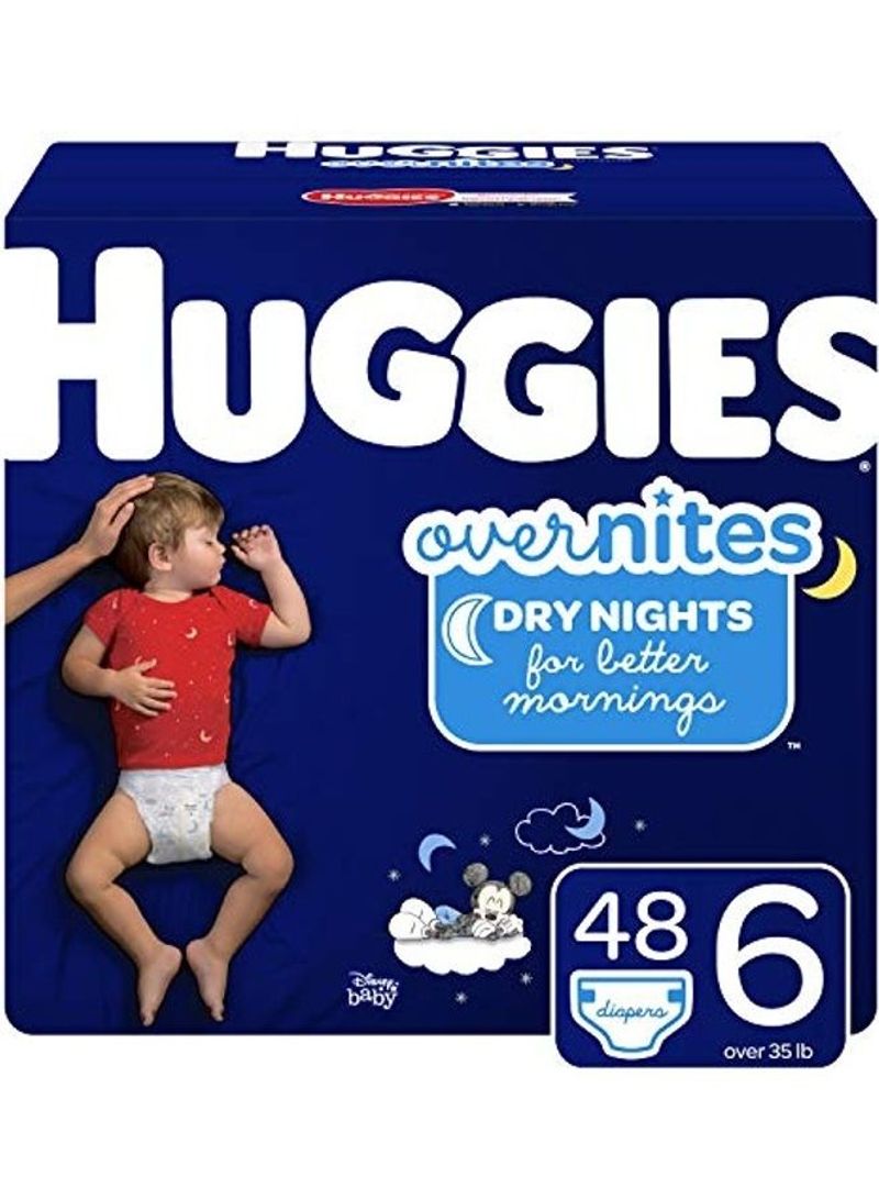 Overnites Nighttime Diapers, Size 6, 48 Count
