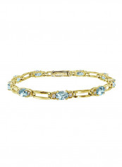 Silver Plated Topaz Link Bracelet