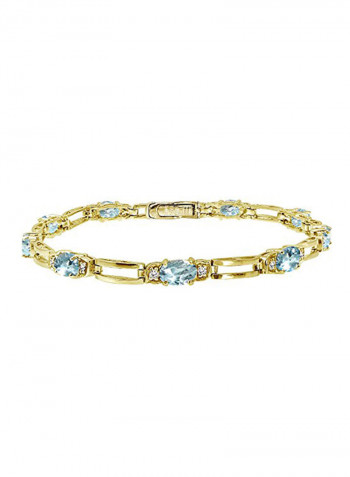 Silver Plated Topaz Link Bracelet