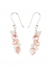 925 Sterling Silver Freshwater Pearl Studded Dangle Earrings