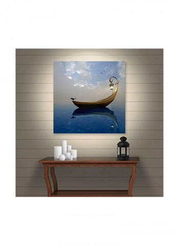 Narcissism Canvas Art Blue/Grey/Brown 14x14inch