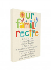 Our Family Recipe List Textual Canvas Art Beige/Green/Blue 16x1.5x20inch